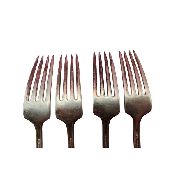 International Silver Argyle 1938 Silverplate Dinner Forks 7.5” Lot of 4 Vintage - Picture 7 of 8